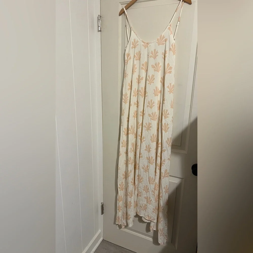Citrine Swim Leta Dress $169 Hawaiian Shell‎ Tan Reef Resortwear Beach Tank Maxi